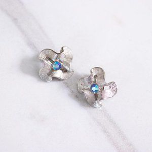 Silver Crinkle Earrings